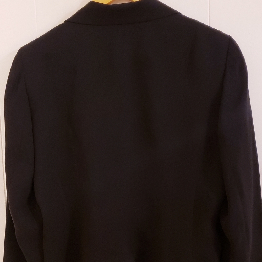 NWT Lauren Ralph Lauren Petite Women 14P Blazer Jacket Black 100% Silk Button Up - Picture 13 of 13
